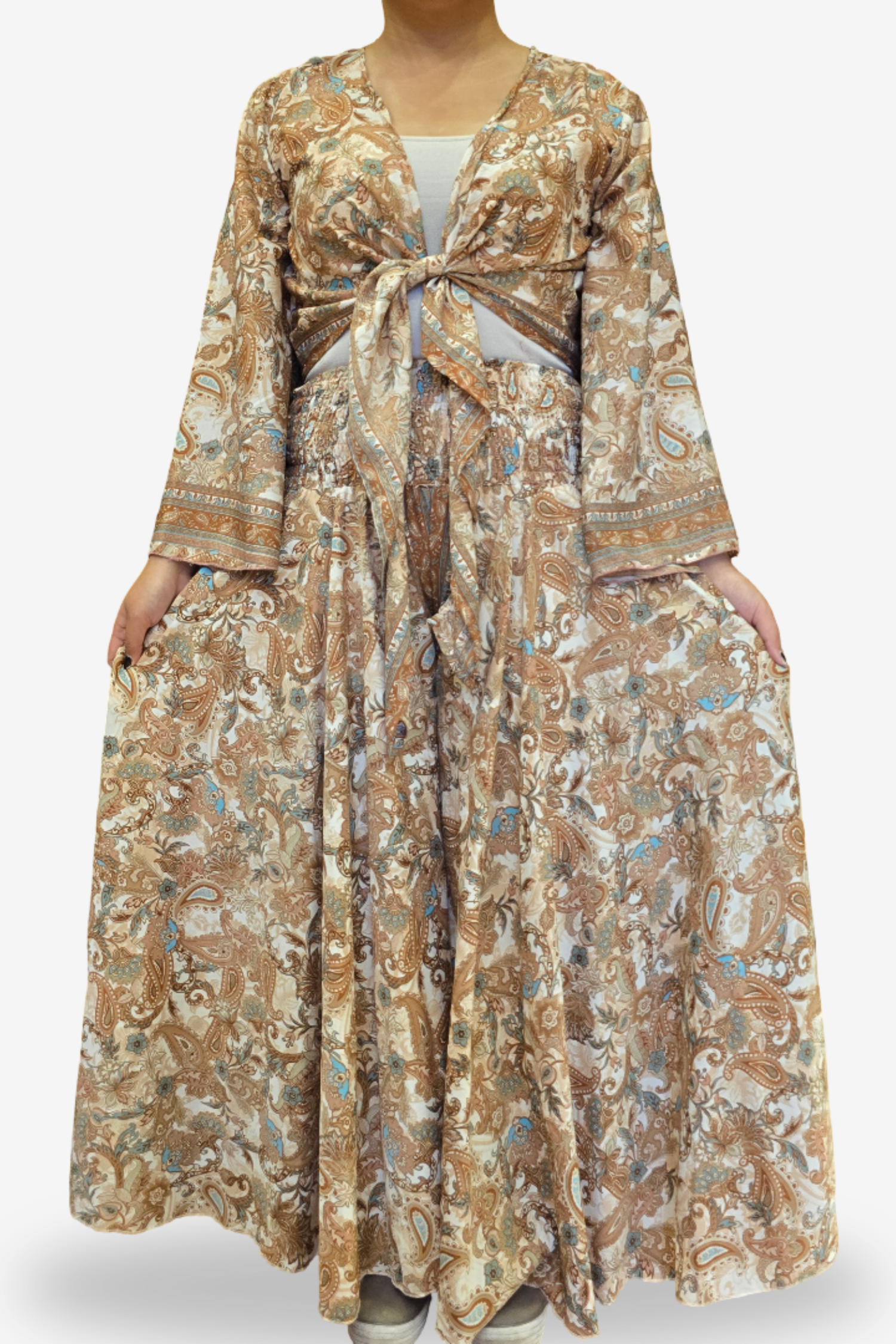 Brown Tropical Top & Bottom Set