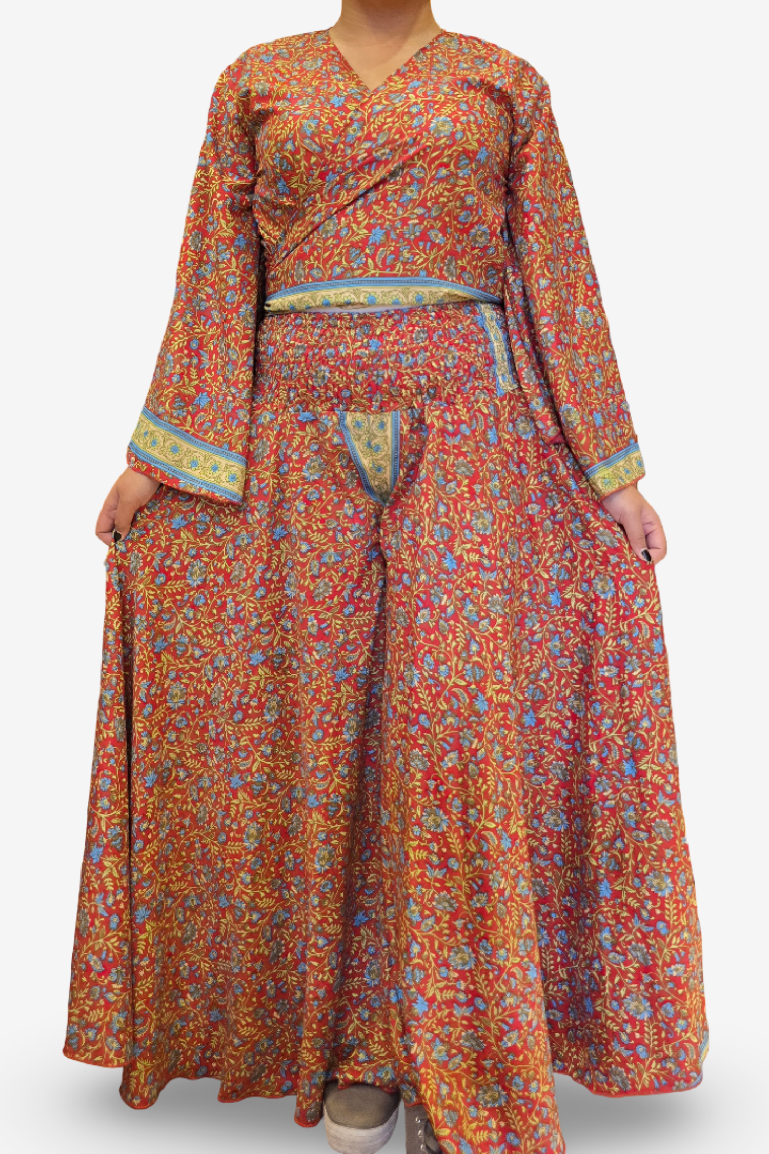 Burgundy Tropical Top & Bottom Set