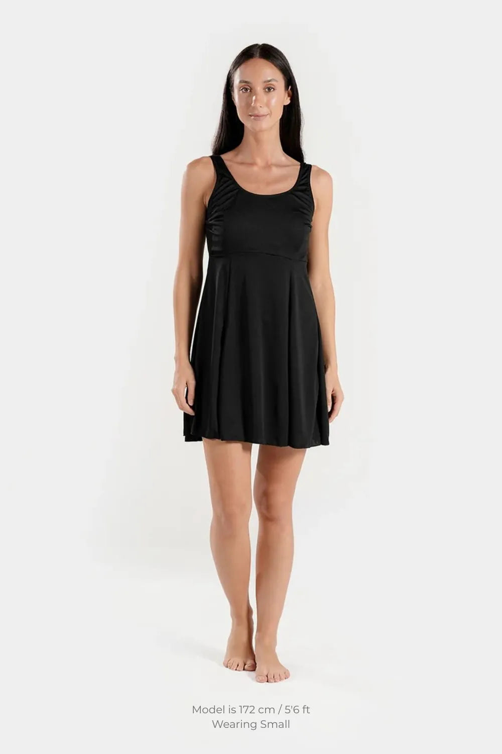 modest swim dress women Women's with Built-in Shorts Purple / 2XL SUMMER 2024 BHLDN Stella Sleeveless V-Neck designed to lengthen or Color:Chocolate Brown Linen