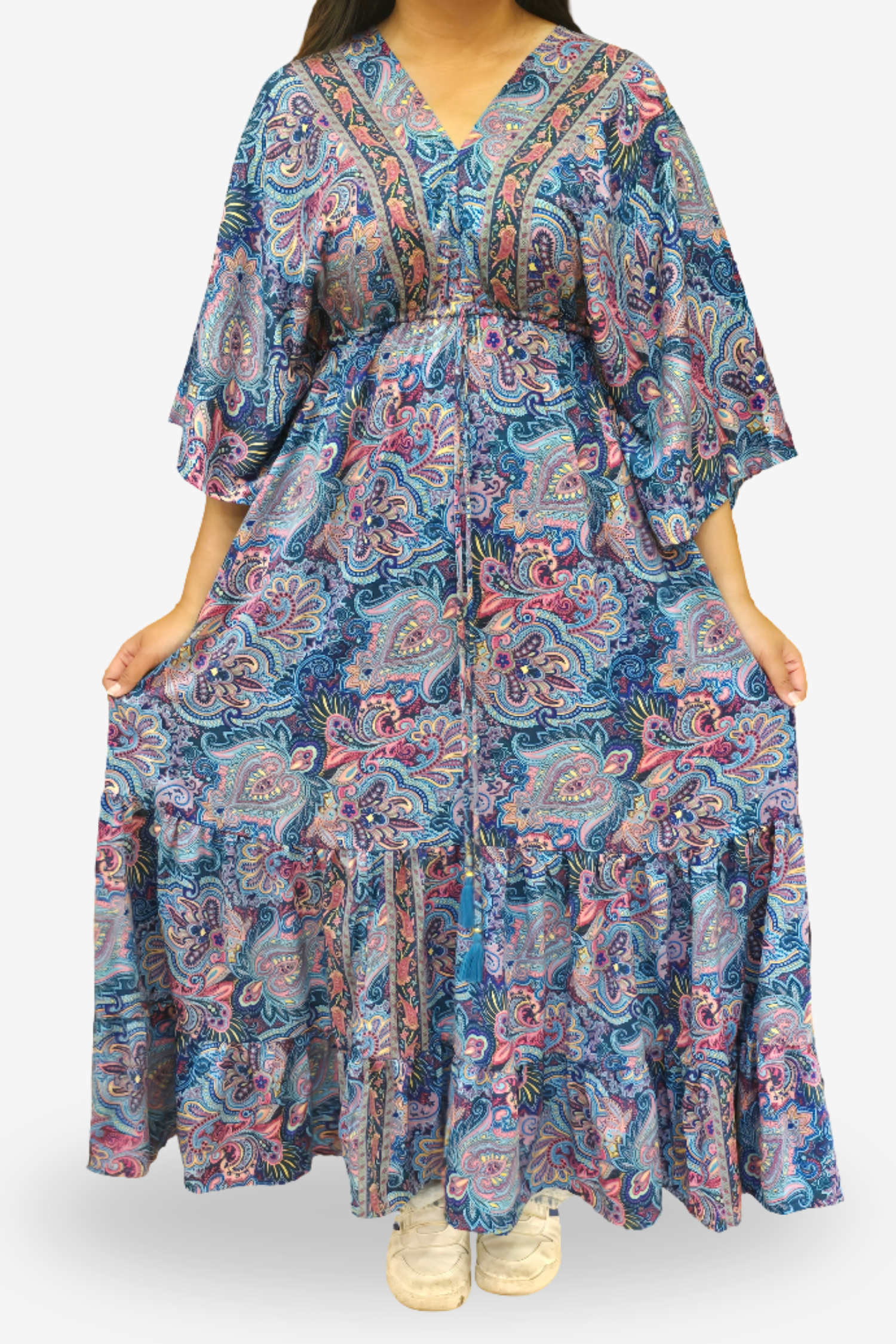 Indigo Boho Maxi Resort Dress
