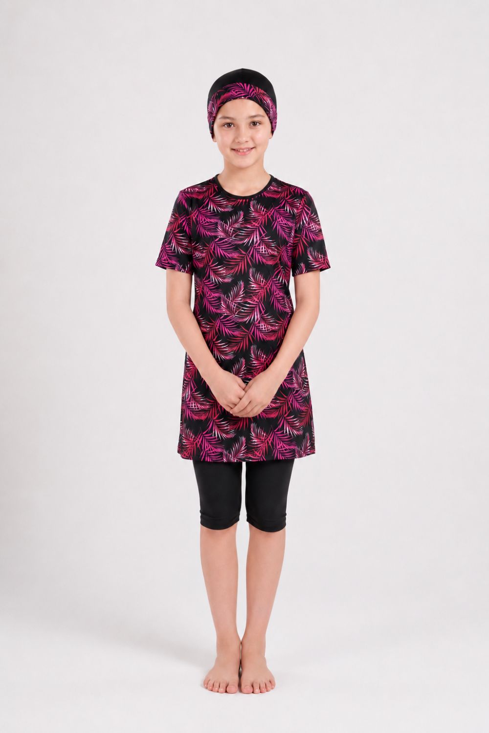 Girl’s Leaf Printed Swimwear