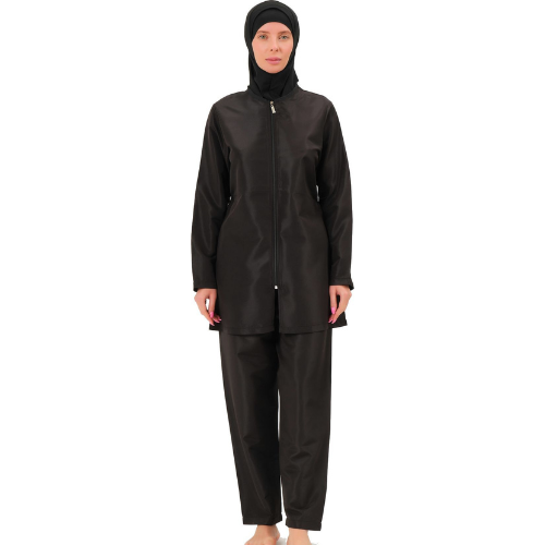 BAE Modest Women's Mid Length Full Sleeves Solid Color Burkini Swimwear S-XXL with Hijab - BAE - Before Anything Else