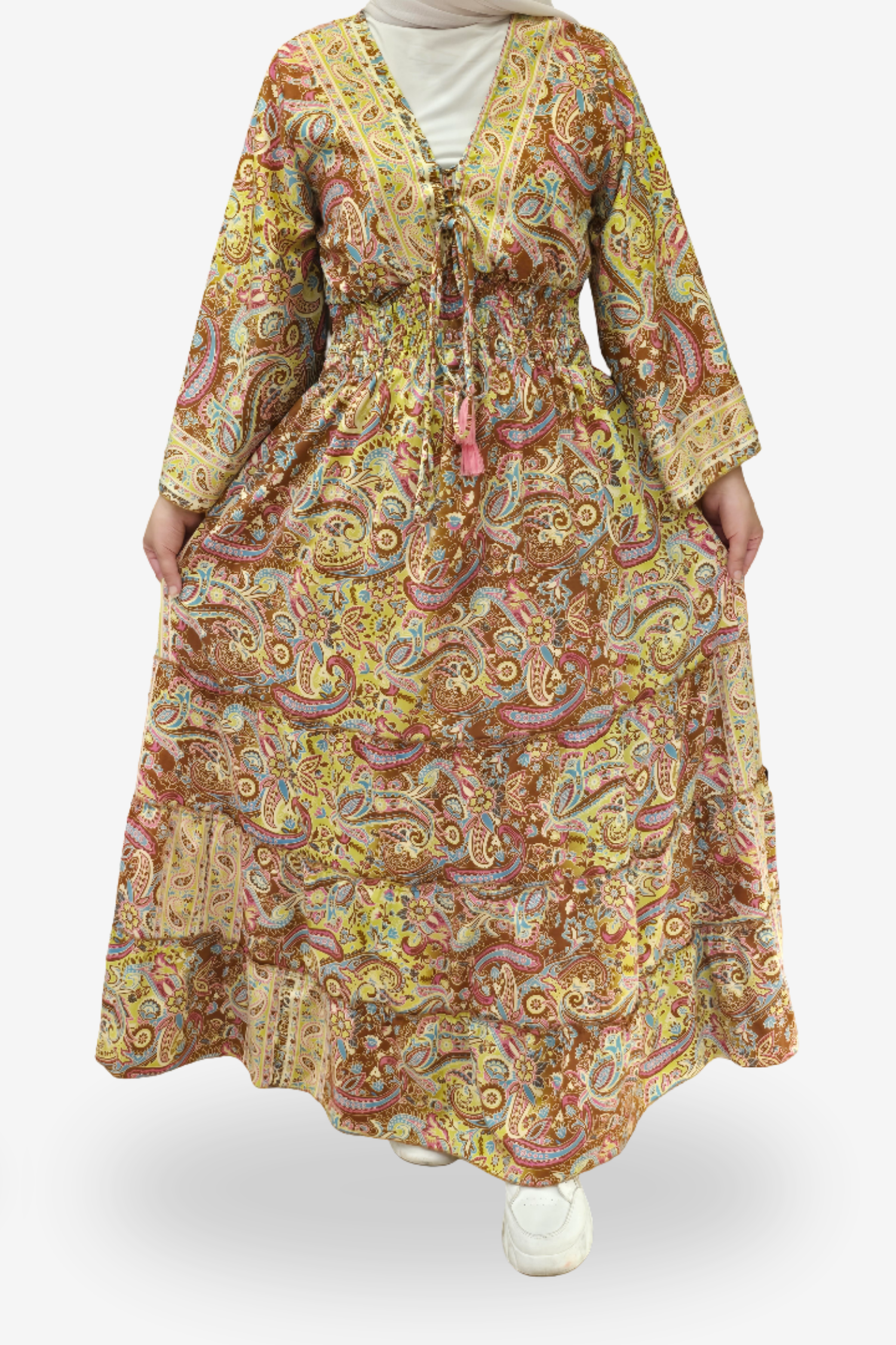 Honey Maple Boho Maxi Resort Dress