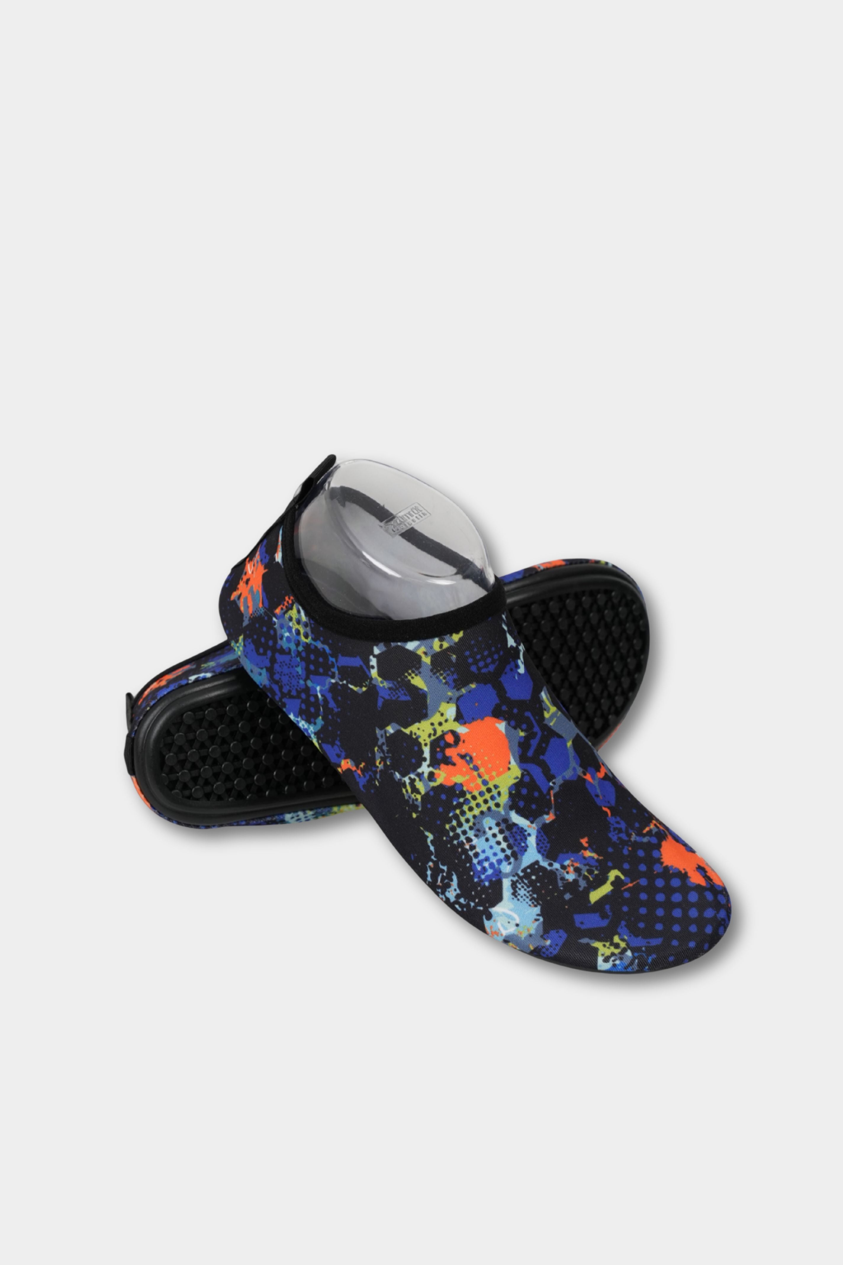 Black BAE Modest Midnight Splash beach shoes with thick soles, quick-dry water shoes for beach and pool activities.