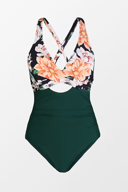 BAE Floral Cutout Tummy Control One Piece Swimsuit