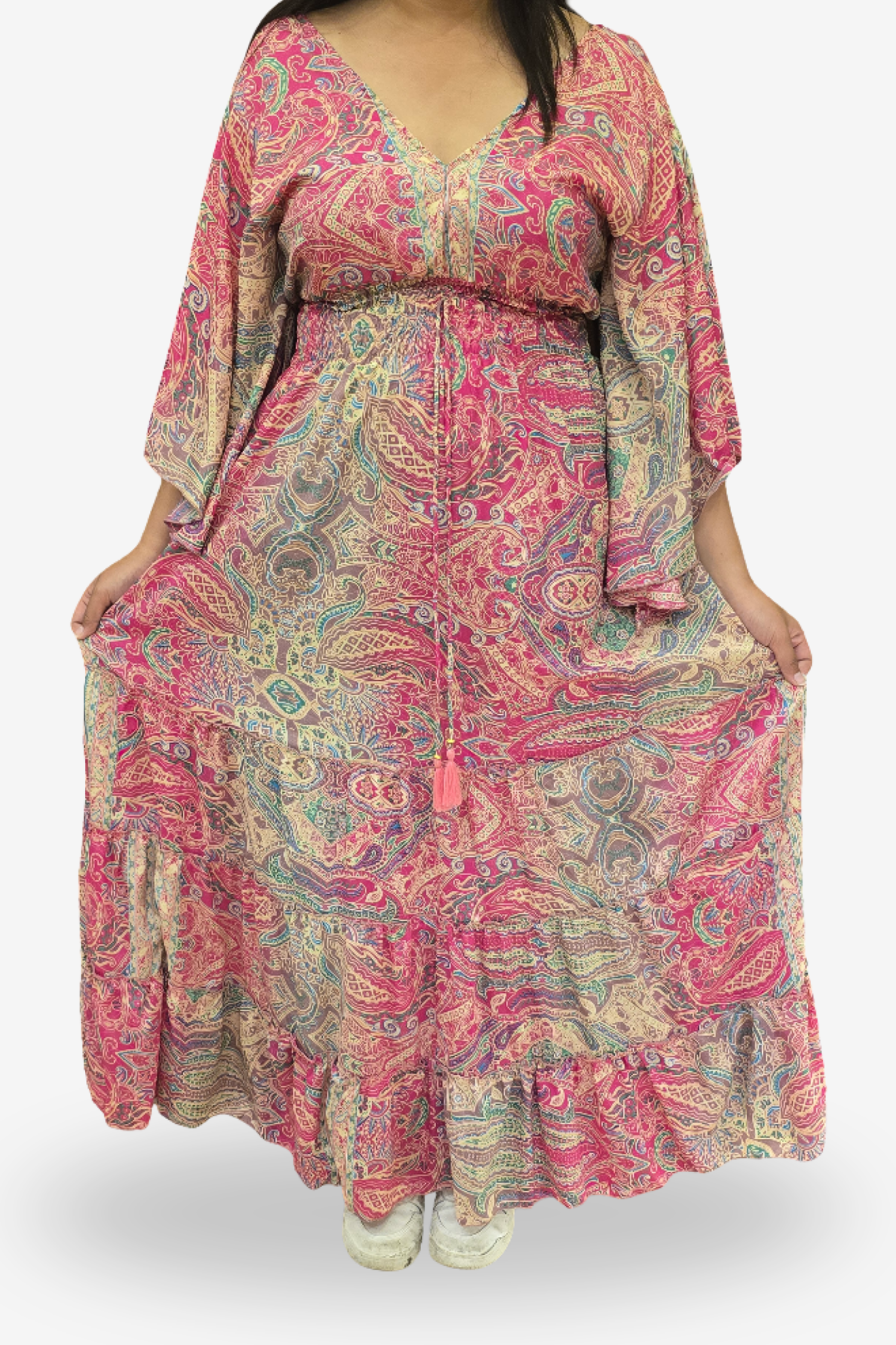 Coral Boho Maxi Resort Dress