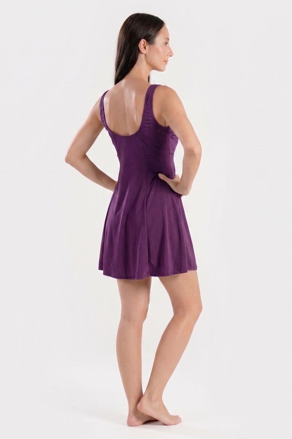 Women's Modest Swim Dress with Built-in Shorts 3XL-6XL