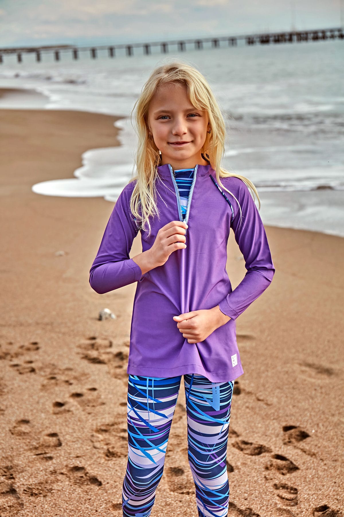 Violet Elegant Girls Swimwear