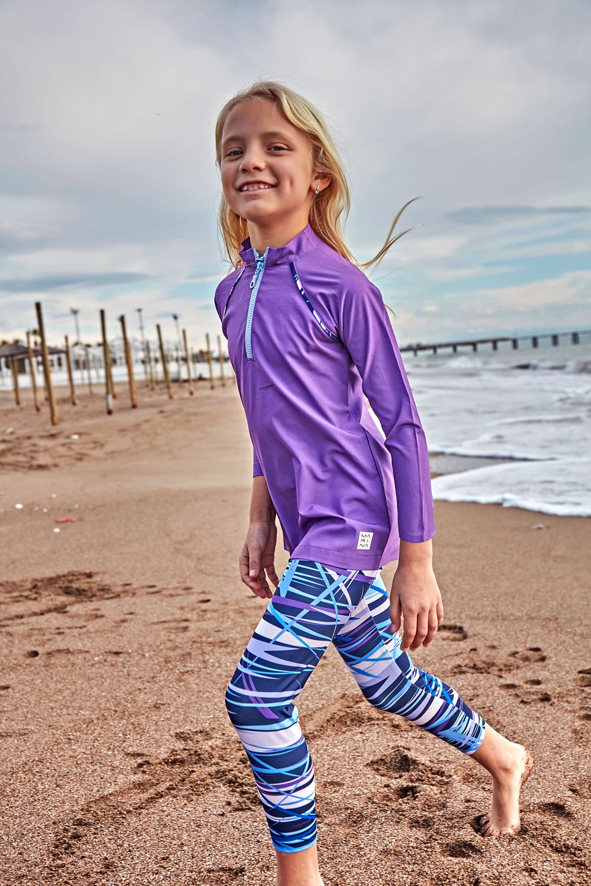 Violet Elegant Girls Swimwear