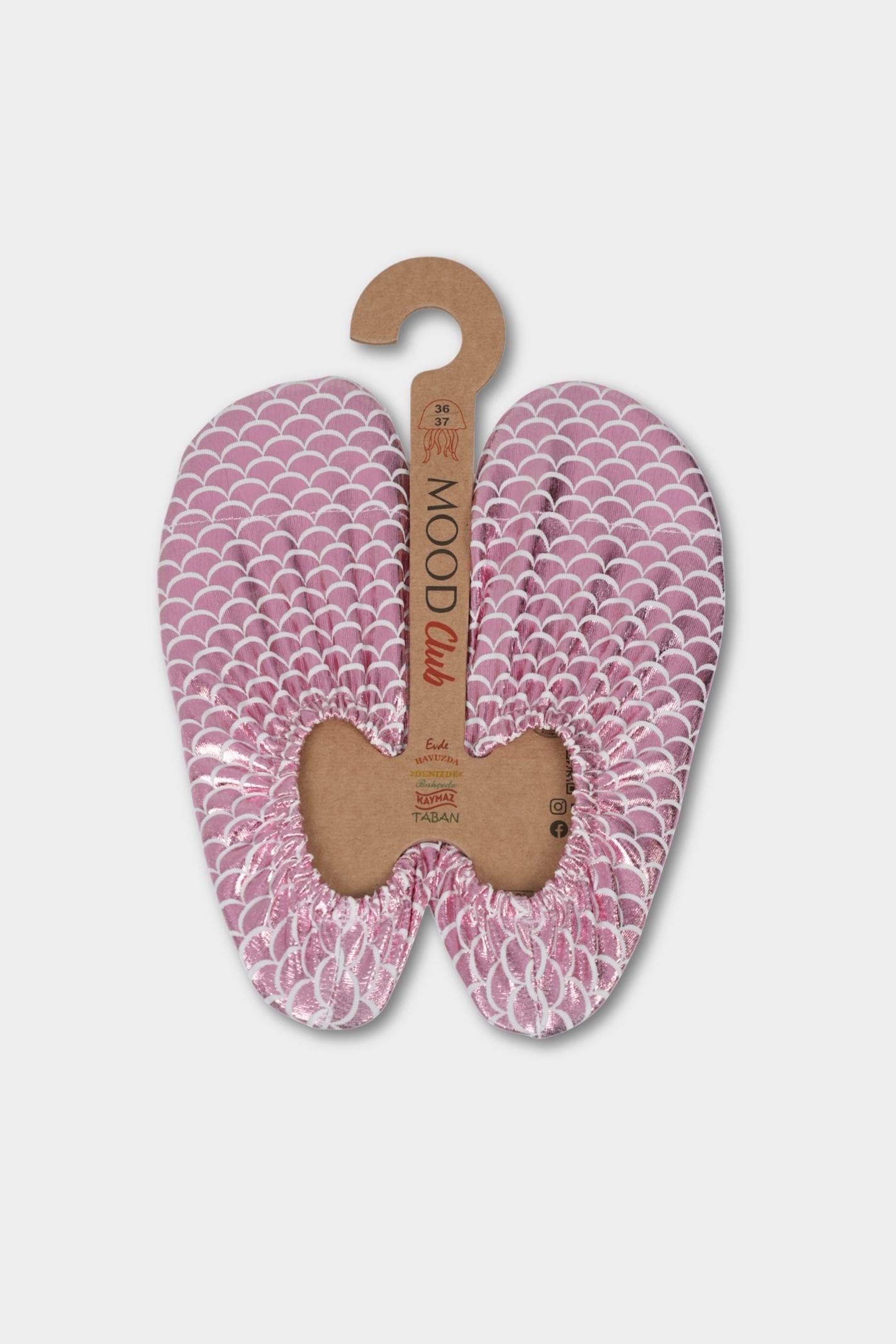 Pink Mermaid Scale Anti-Slip Pool Shoes | Quick-Dry Adult Aqua Shoes