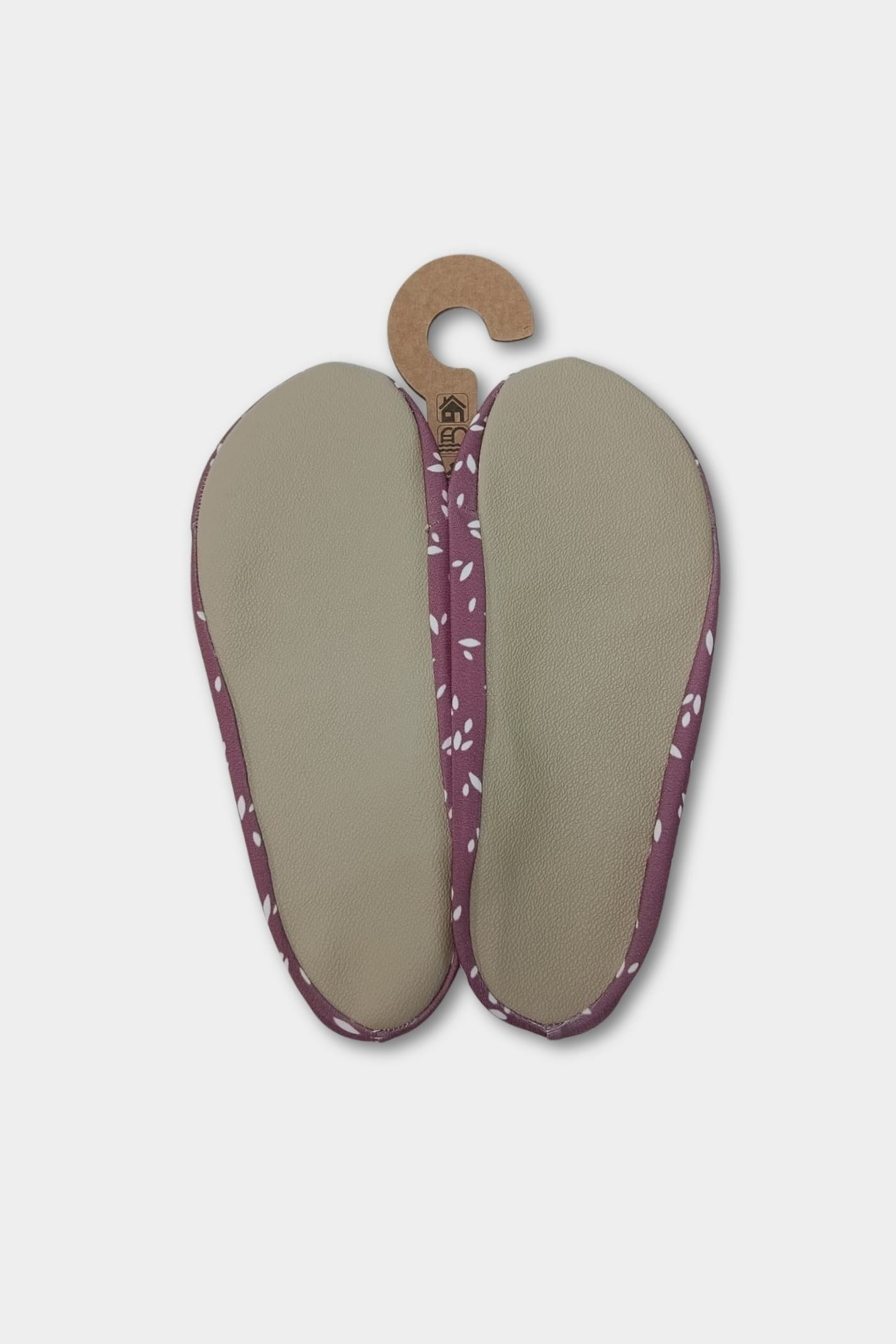 Dusty Mauve Leaf Anti-Slip Pool Shoes | Quick-Dry Indoor & Poolside Aqua Shoes