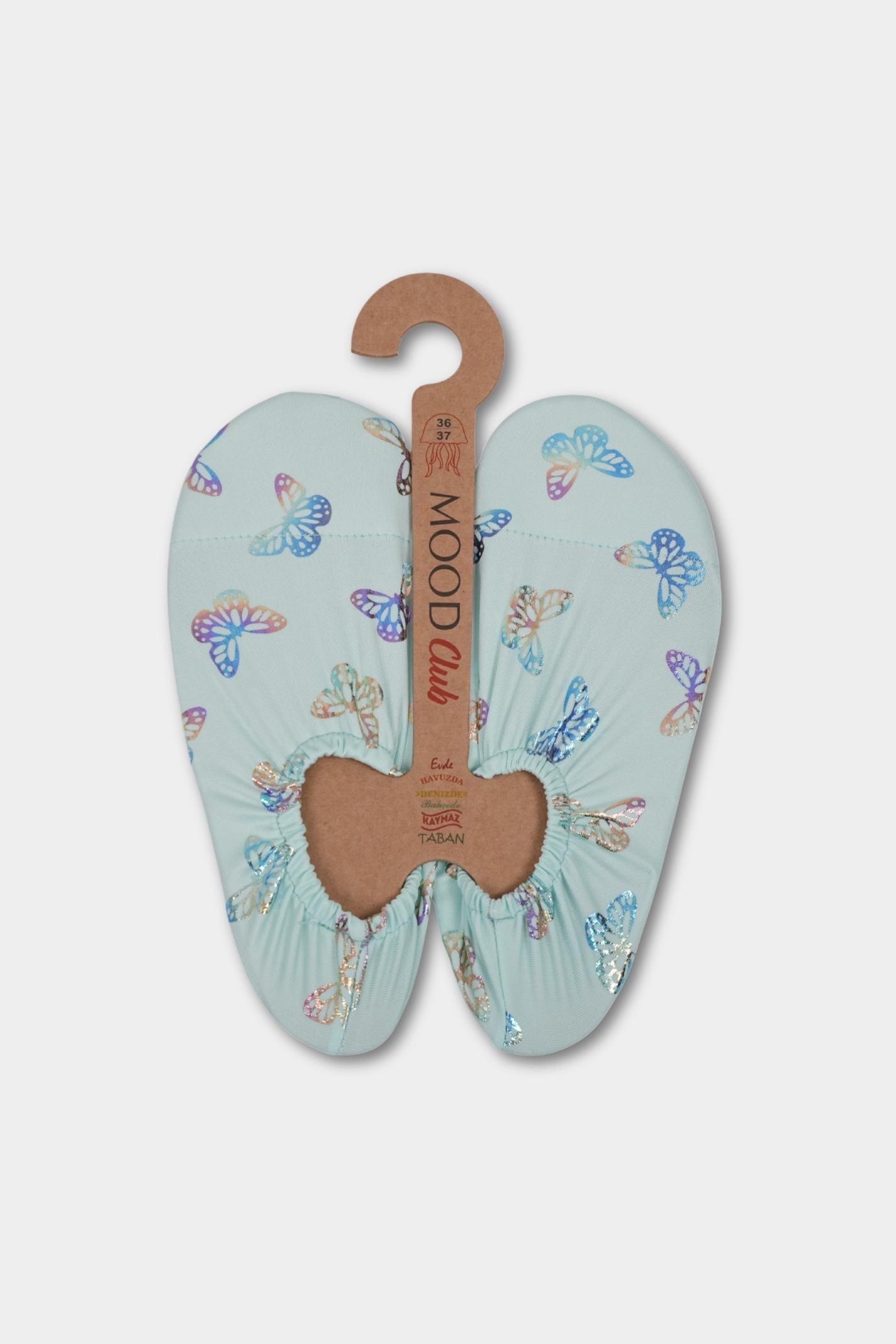 Pastel Butterfly Anti-Slip Pool Shoes | Quick-Dry Indoor & Poolside Aqua Shoes