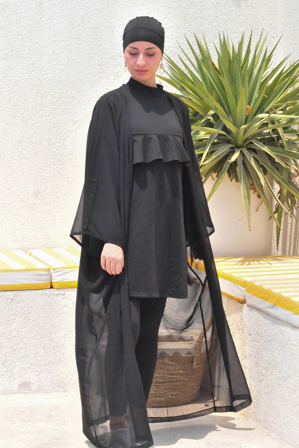 Black Classic Veil Kimono