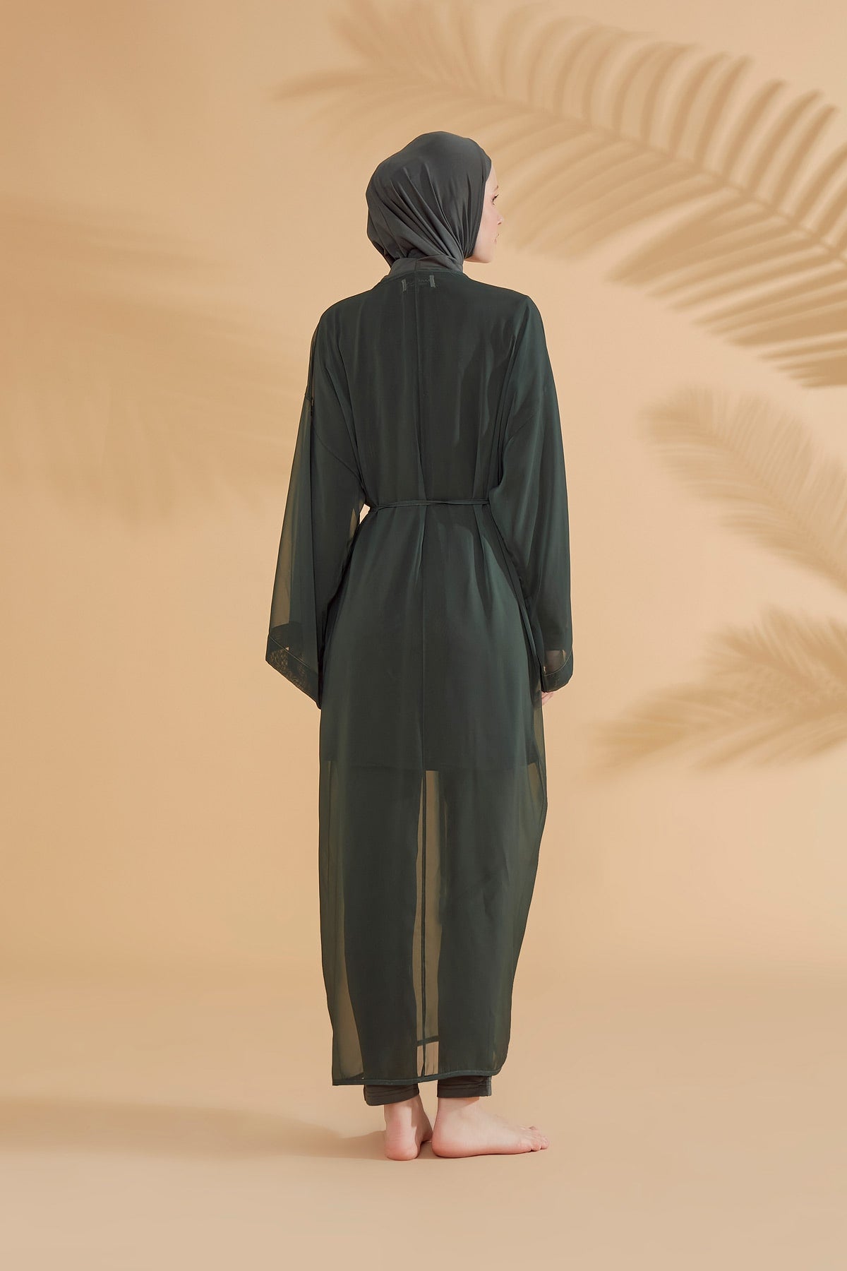 Mountain Range Green Beach Cover-up Kimono