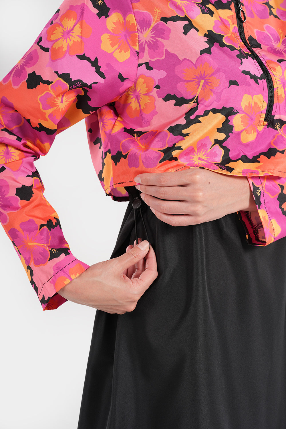 Women’s modest swimwear set with printed top by BAE Modest, featuring full coverage and stylish design, suitable for swimming and beachwear.