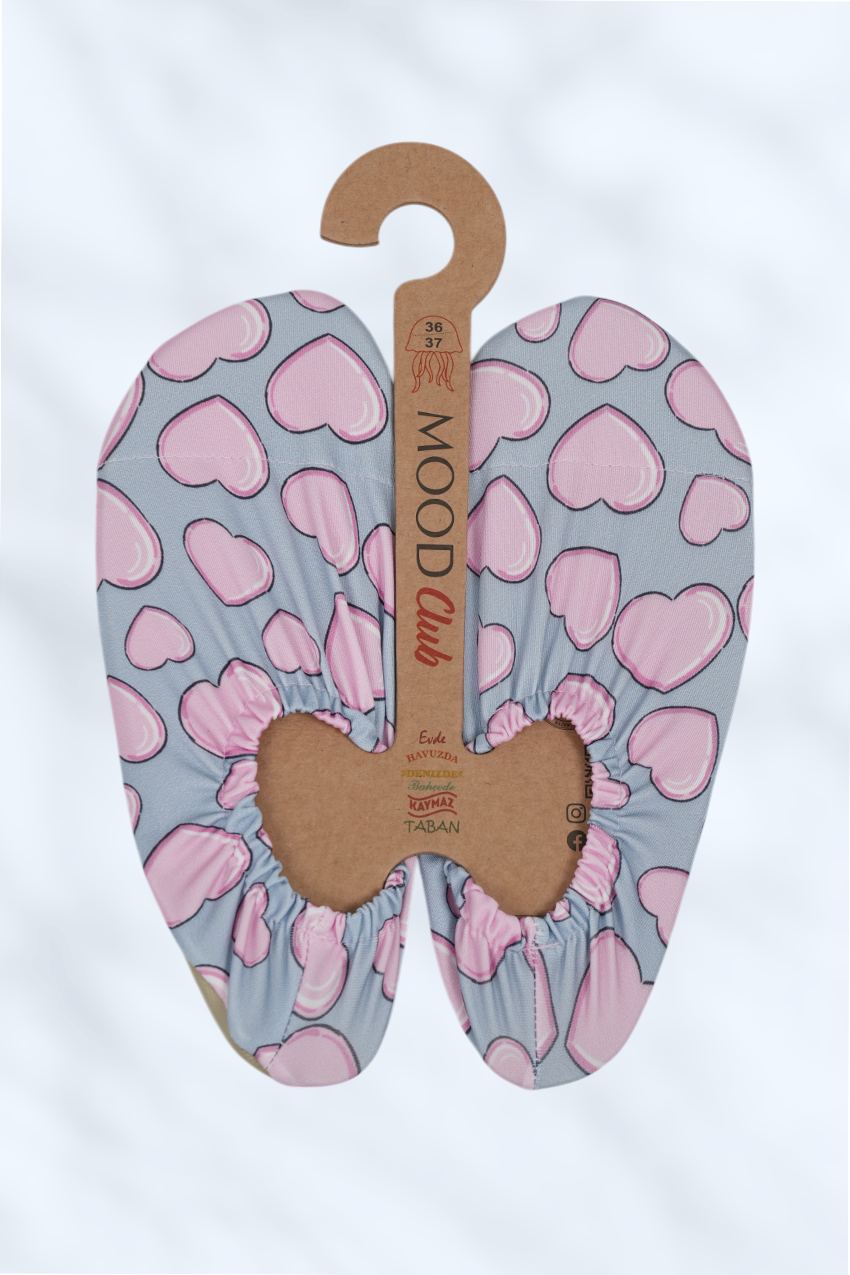 Pink Hearts Anti-Slip Pool Shoes | Quick-Dry Unisex Aqua Shoes
