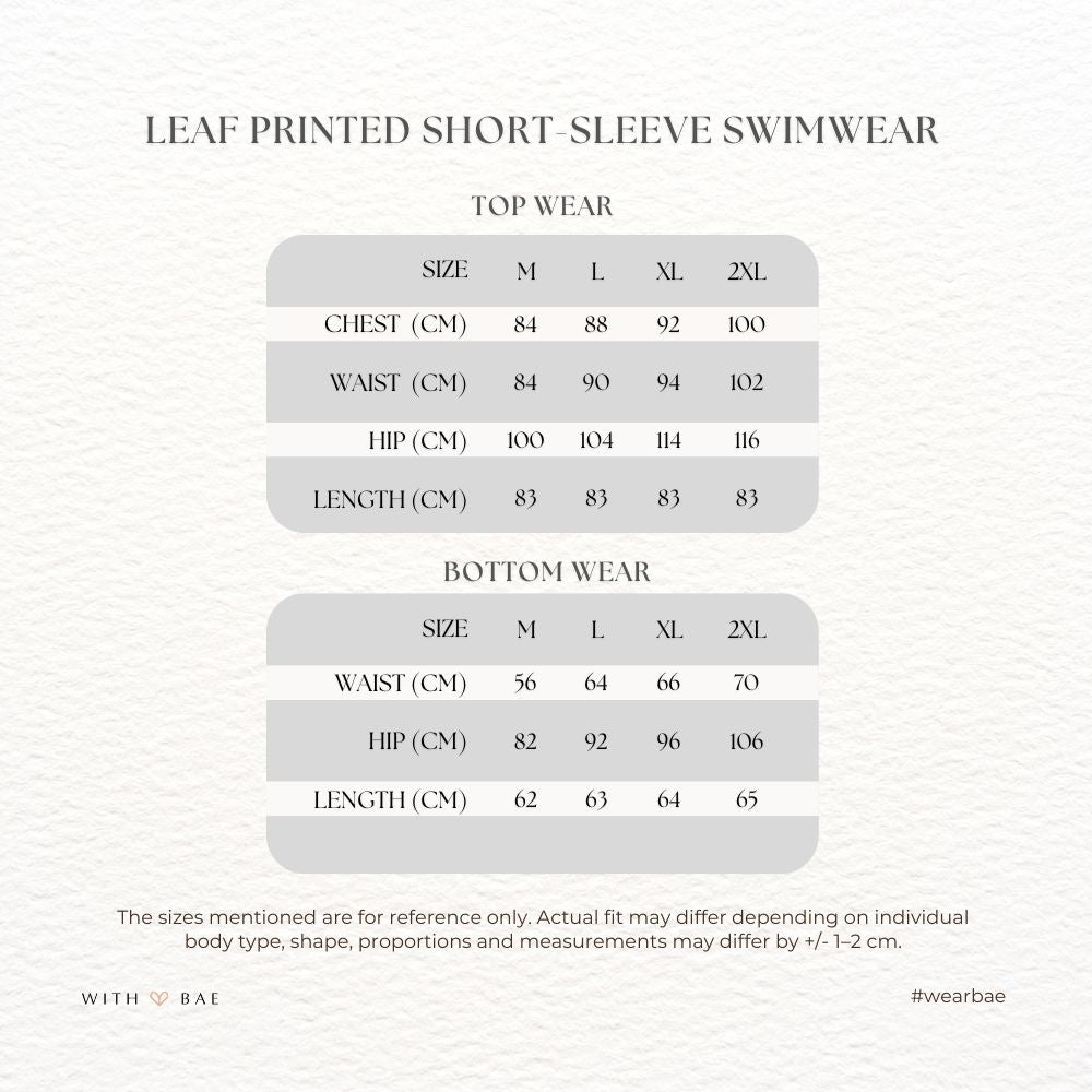 Women’s Leaf Printed Short-Sleeve Swimwear