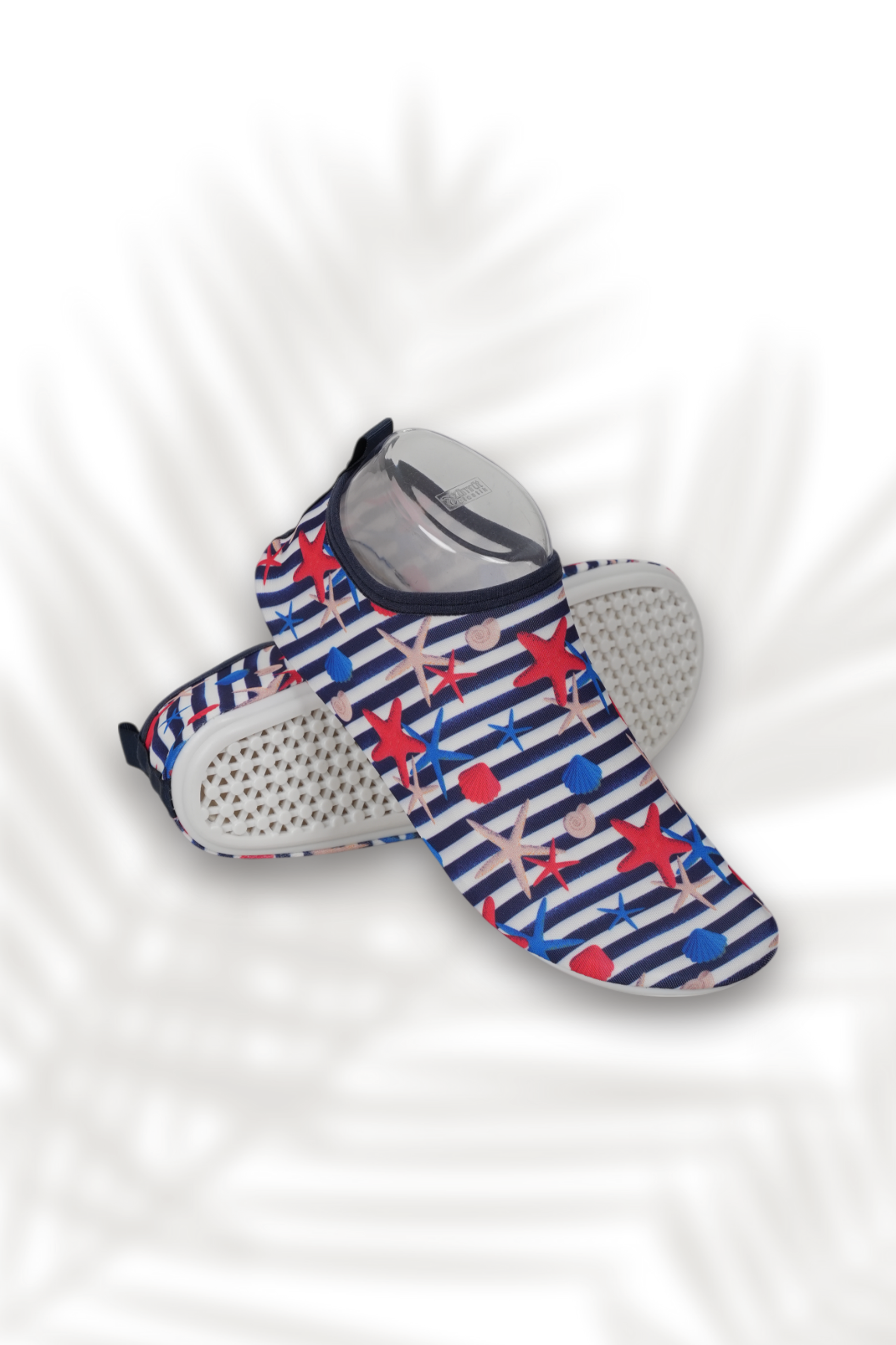 White Blue Stripes Thick Sole Beach Shoes