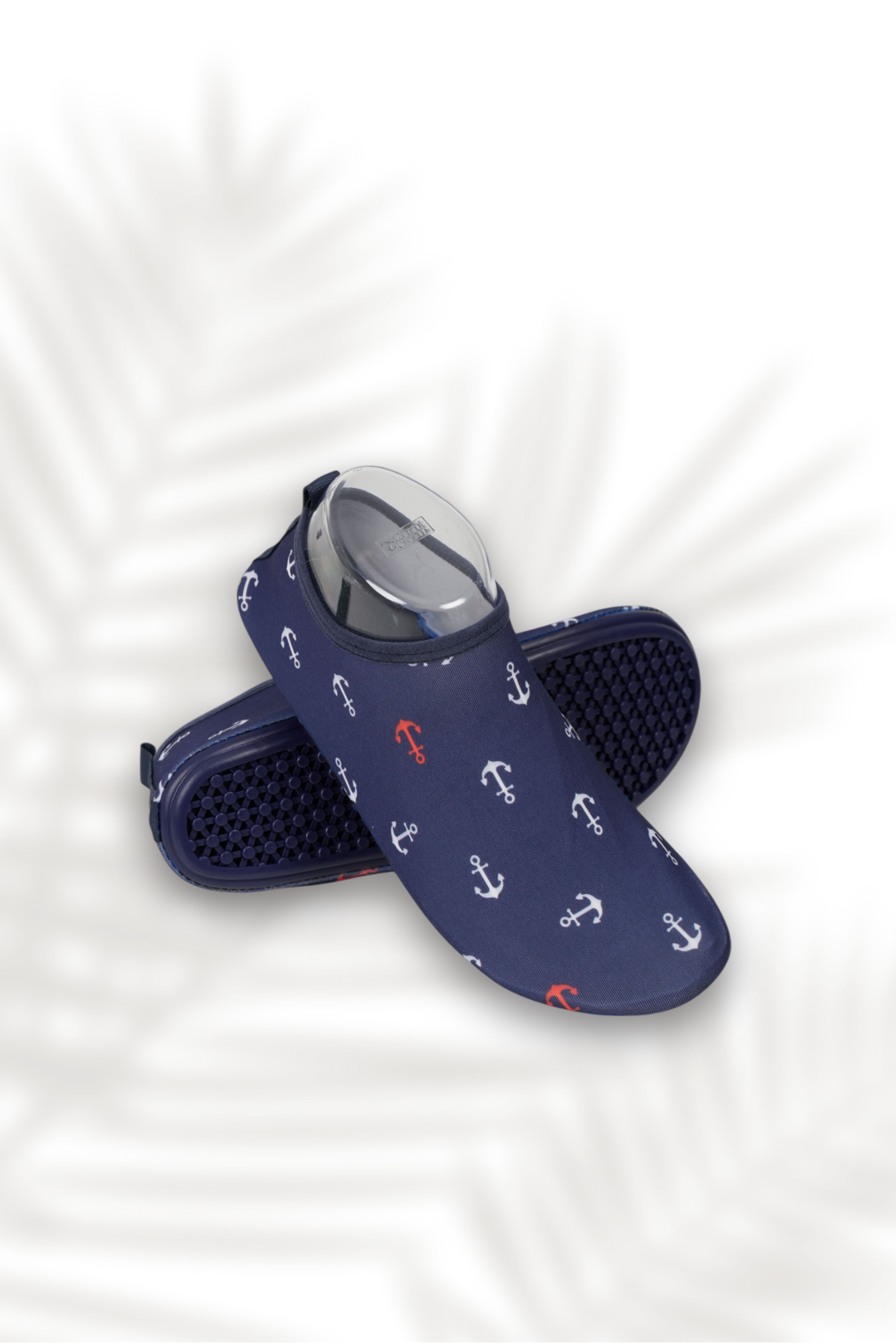 Blue Anchor Mesh Pattern Thick Sole Beach Shoes