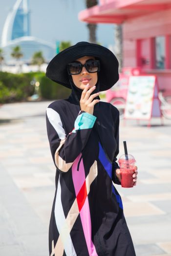 Parachute 4-Piece Black Full-Coverage Modest Swimwear