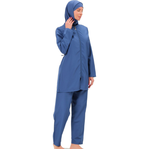 BAE Modest Women's Mid Length Full Sleeves Solid Color Burkini Swimwear S-XXL with Hijab - BAE - Before Anything Else