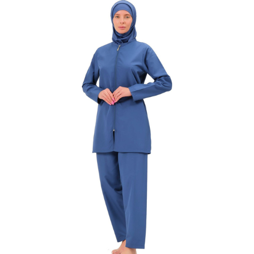 BAE Modest Women's Mid Length Full Sleeves Solid Color Burkini Swimwear S-XXL with Hijab - BAE - Before Anything Else