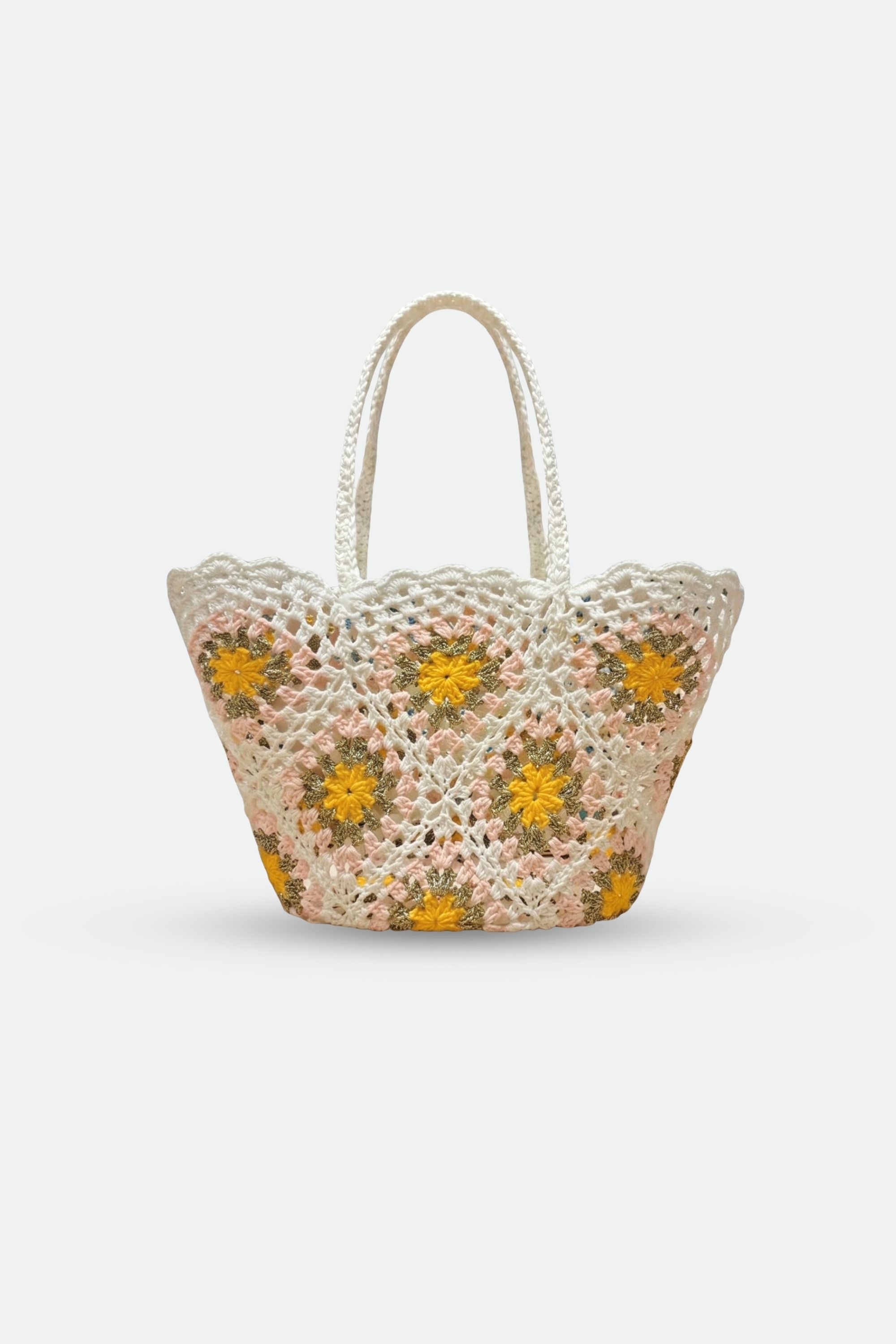 BAE Handmade Festival Flower Tote bag by BAE Modest with colorful floral design and sturdy handles.