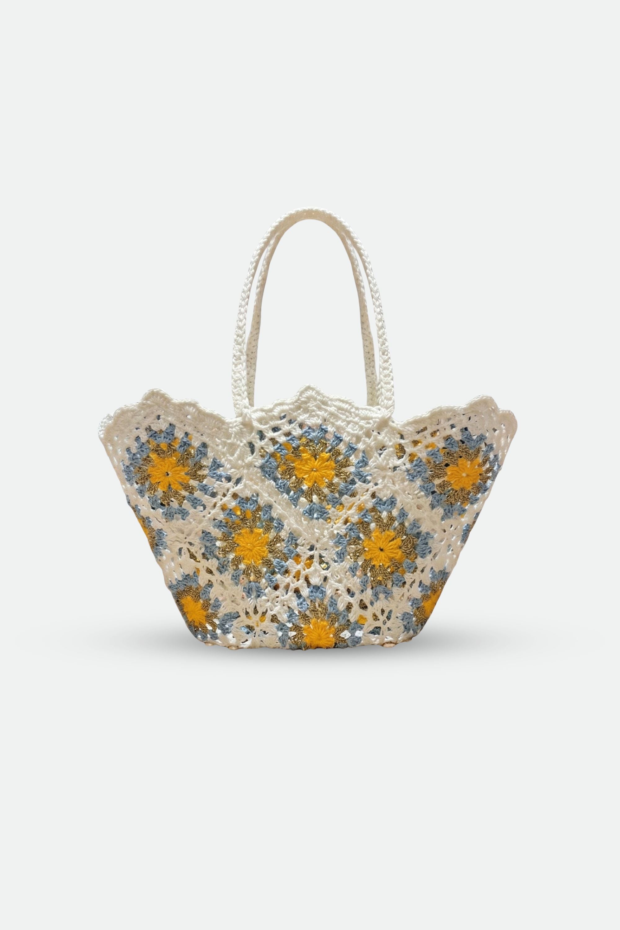 BAE Handmade Festival Flower Tote bag with colorful floral design and sturdy fabric, featuring BAE Modest branding.