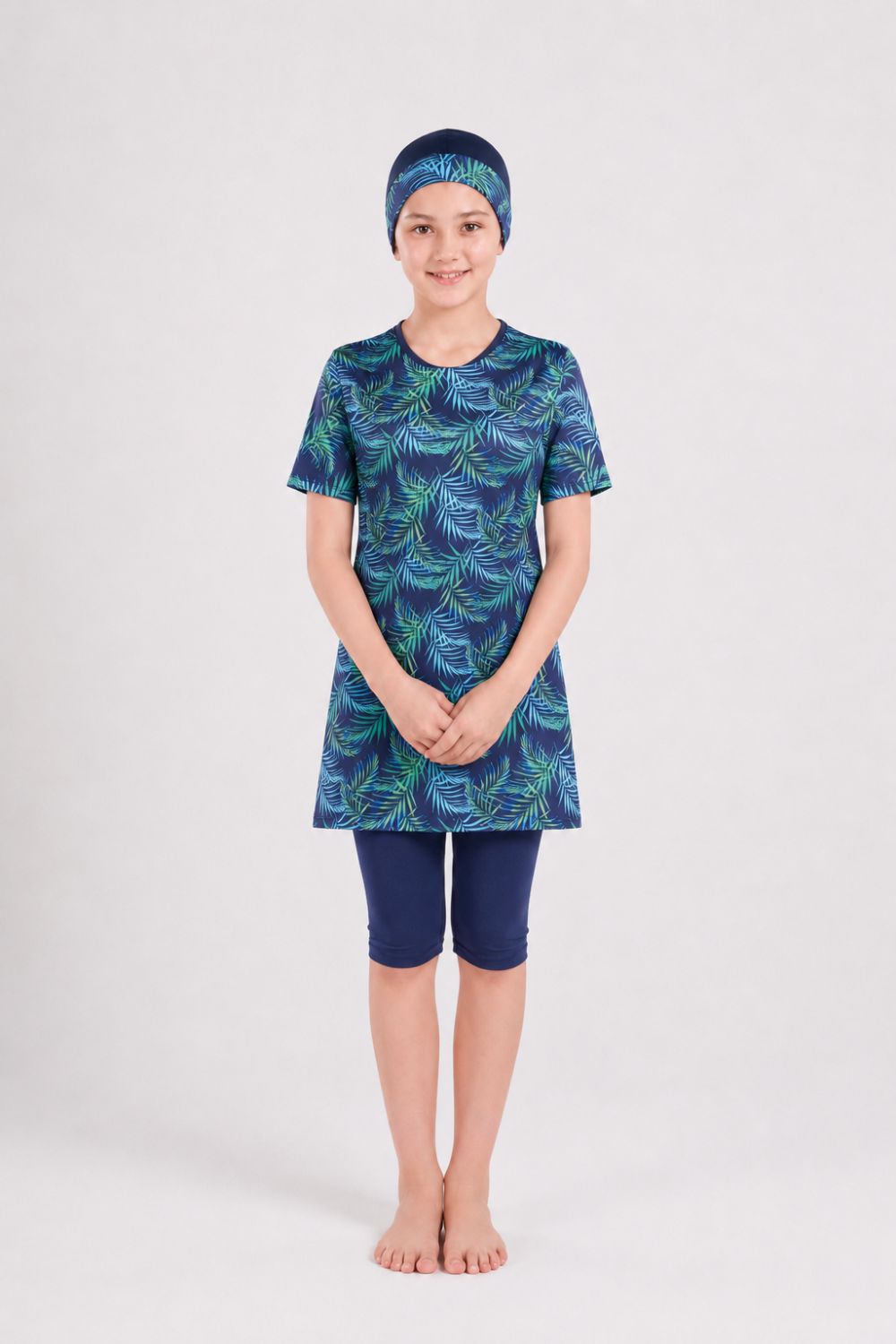 Girl’s Leaf Printed Swimwear