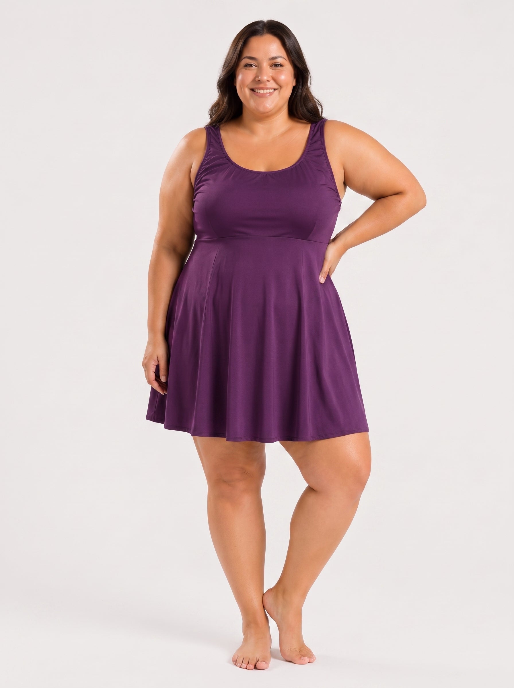 Women's Modest Swim Dress with Built-in Shorts 7XL-10XL Plus Size