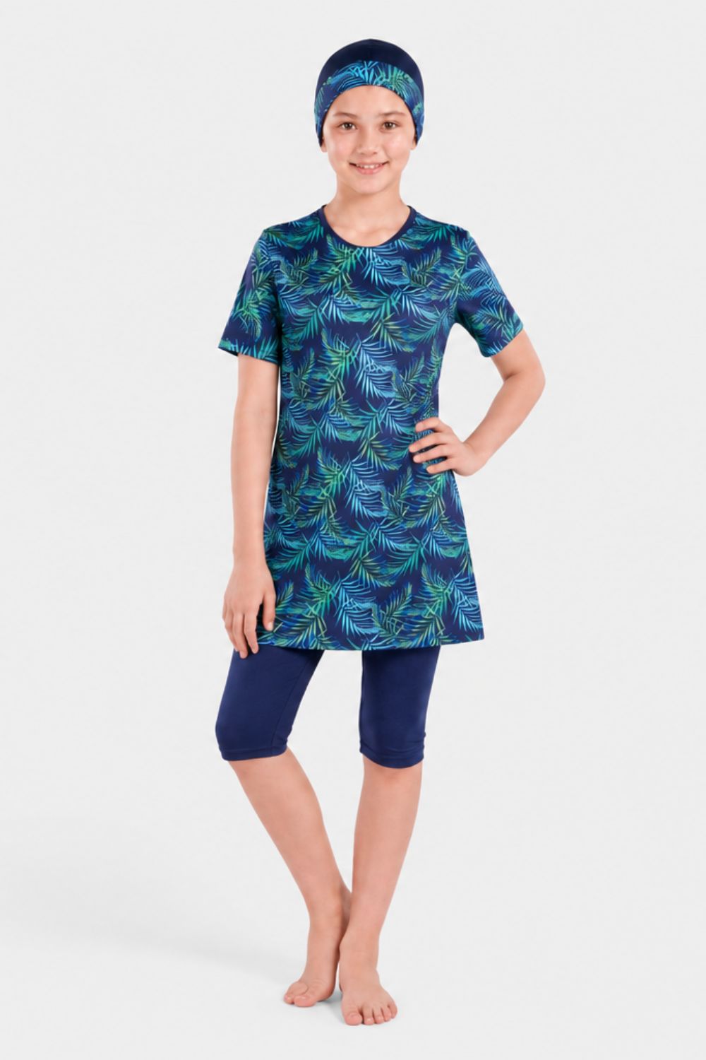 Girl’s Leaf Printed Swimwear