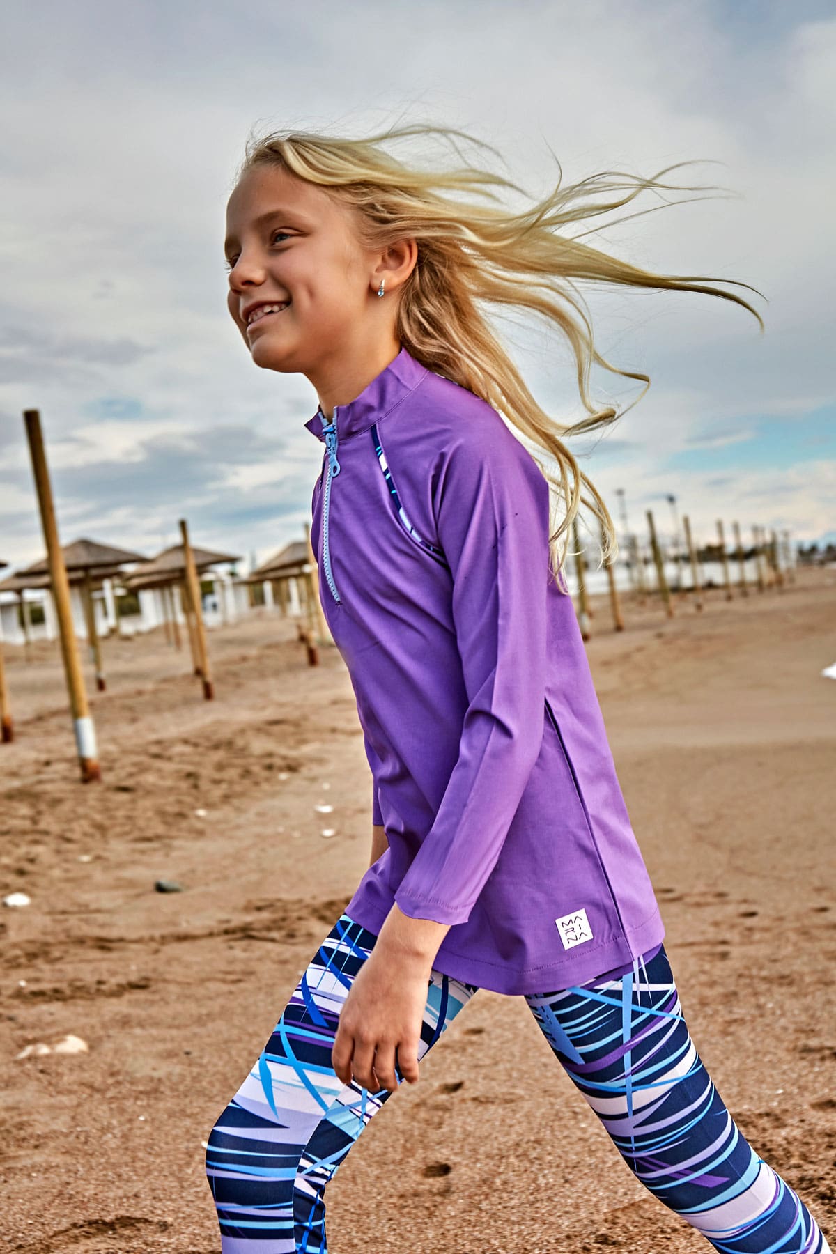 Violet Elegant Girls Swimwear