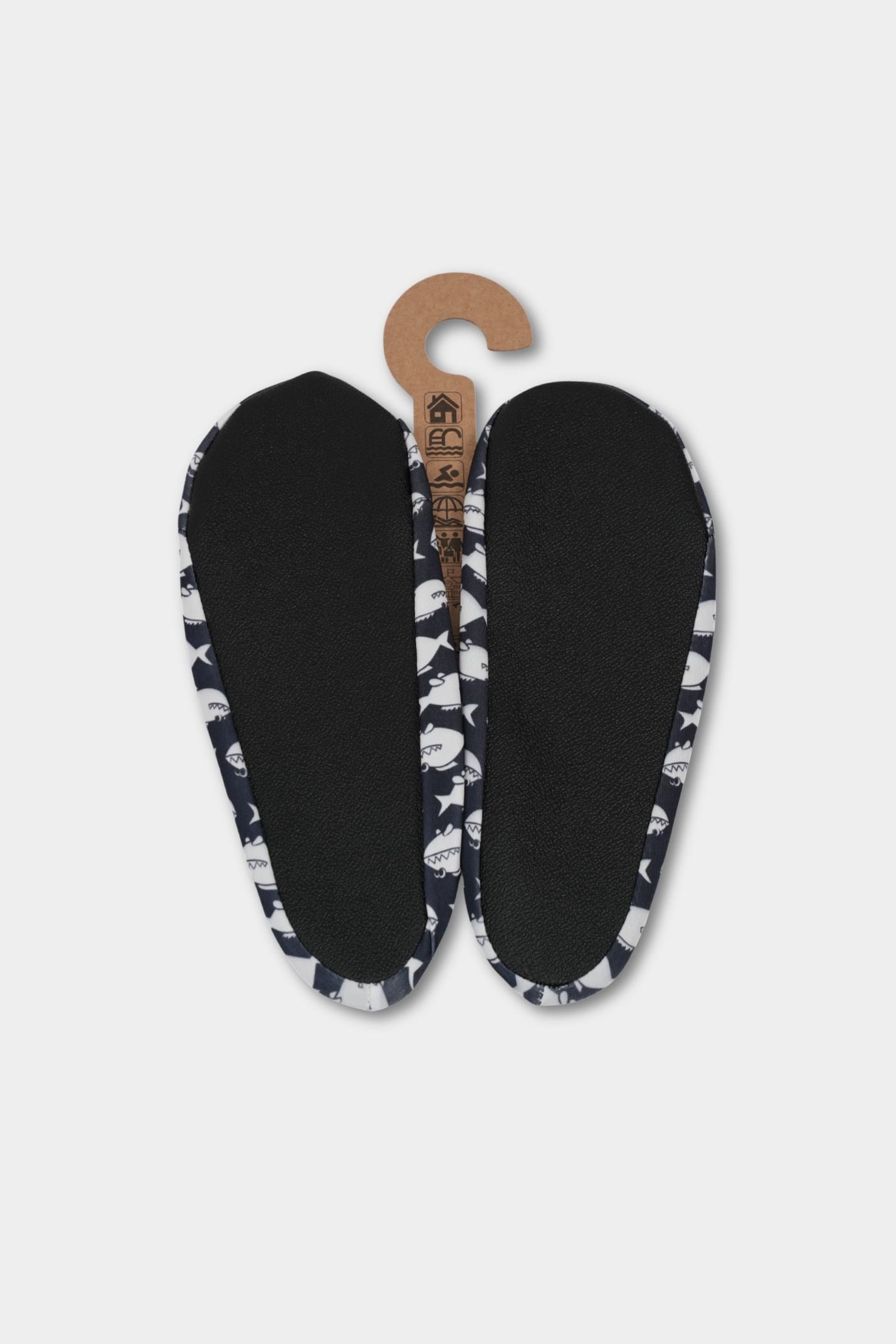 Black Shark Anti-Slip Pool Shoes | Monochrome Quick-Dry Adult Aqua Shoes