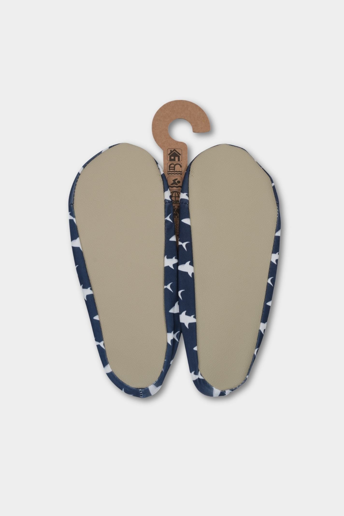 Navy Shark Print Anti-Slip Pool Shoes | Quick-Dry Adult Aqua Shoes