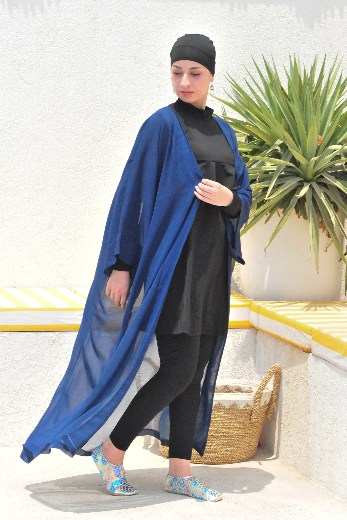 Plain Royal Blue Kimono