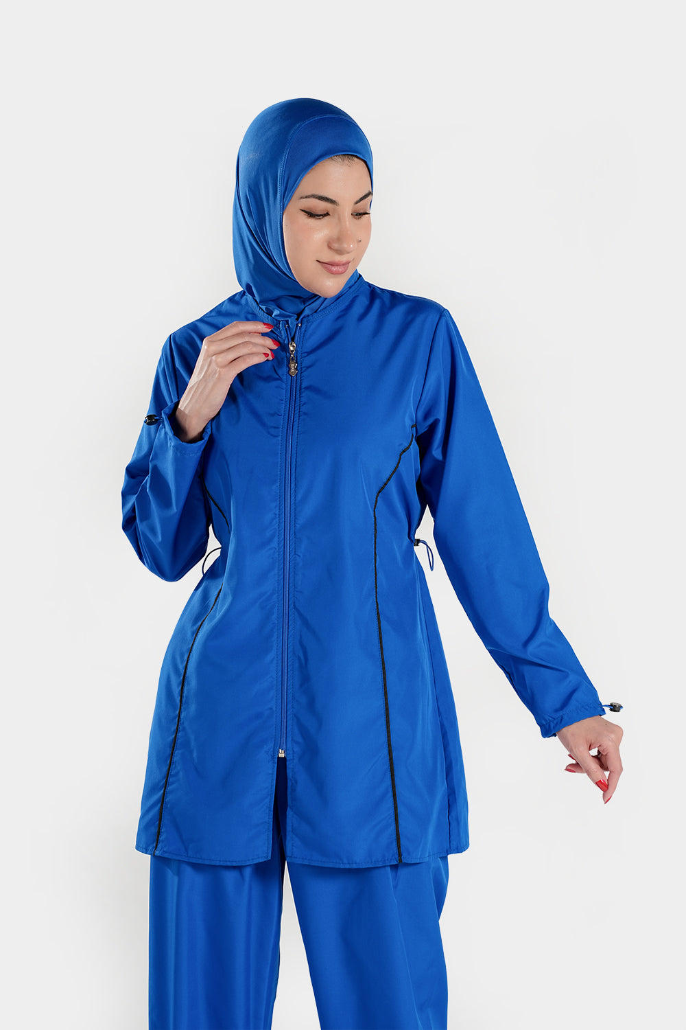 Modest BAE Modest burkini with half-length sleeves and hijab, full-coverage swimsuit for women, suitable for swimming and beach wear.