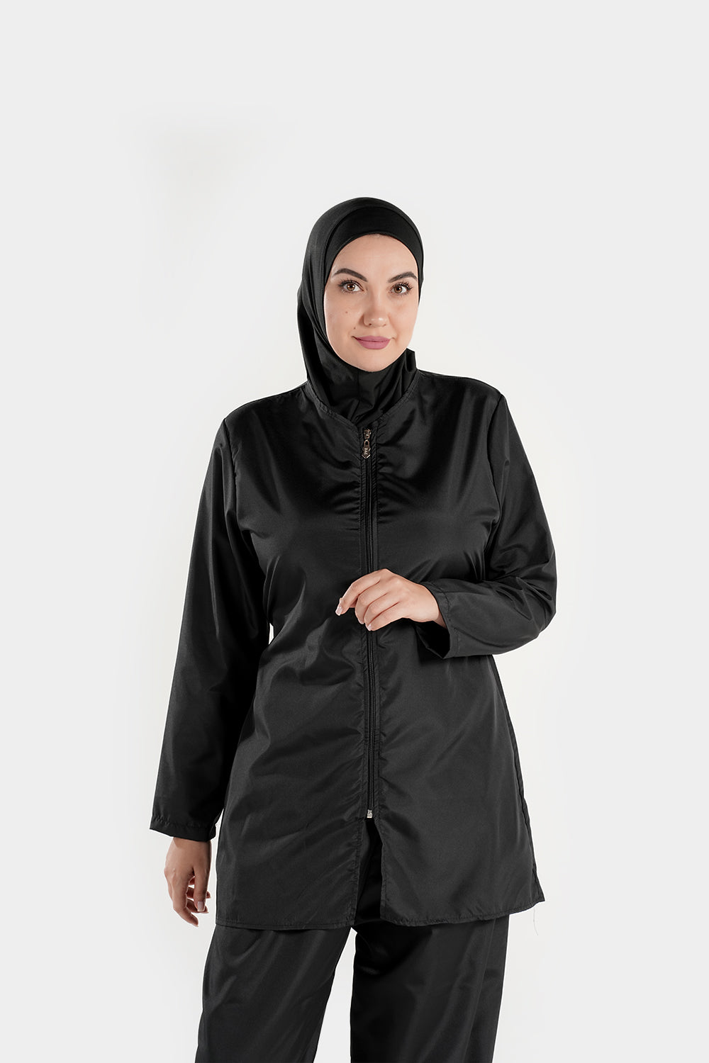 BAE Modest women's plus size burkini with full sleeves, solid color, hijab, mid-length, suitable for modest swimwear, size 3XL-5XL
