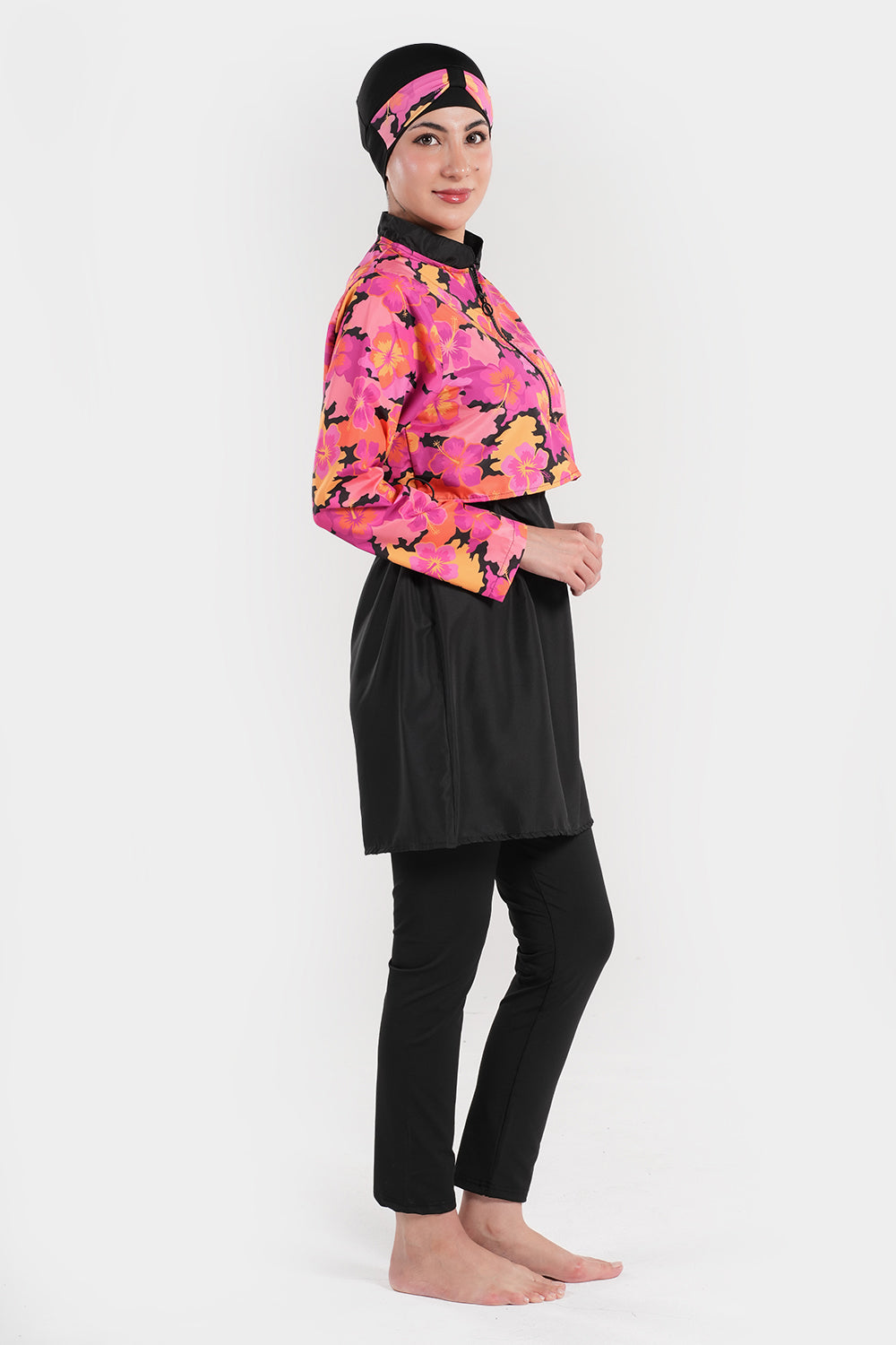 Floral Bloom Modest Swimwear Set (3-Piece)
