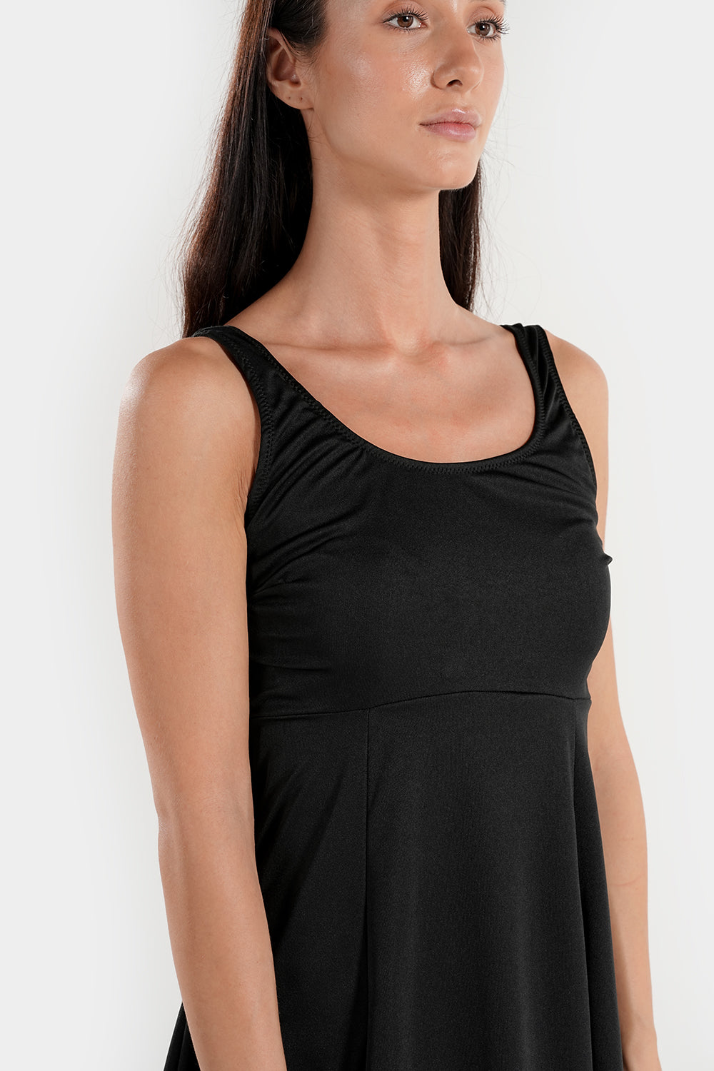 Women’s BAE Modest swimming dress with built-in shorts, modest swimwear featuring a comfortable, full-coverage design.