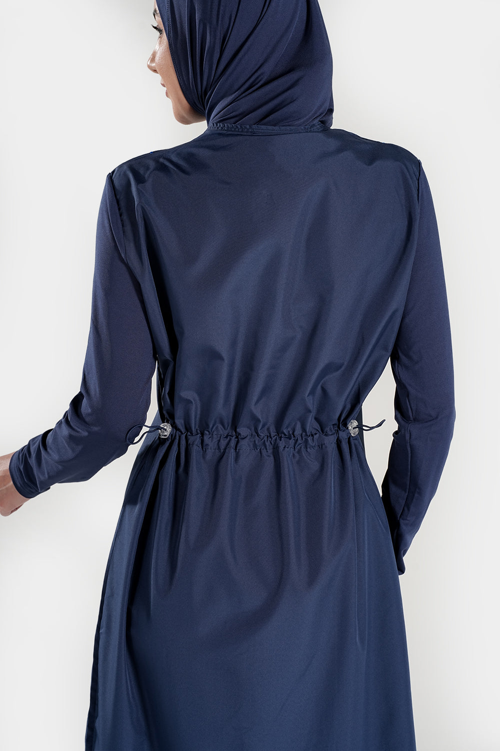 Extra long BAE Modest burkini Islamic swimwear with hijab, full-coverage swim suit designed for modesty and comfort in the water.