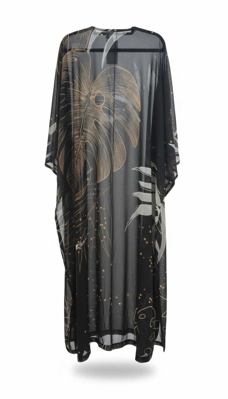 Black & White Coral Kimono - BAE - Before Anything Else