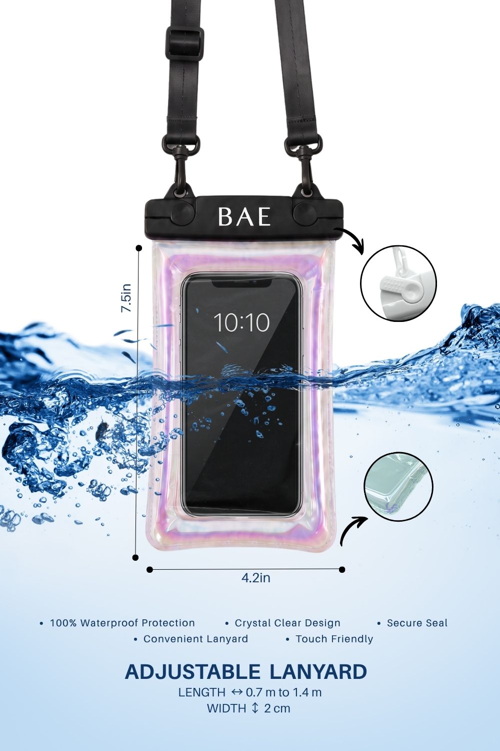 BAE Waterproof Mobile Pouch with Adjustable Lanyard
