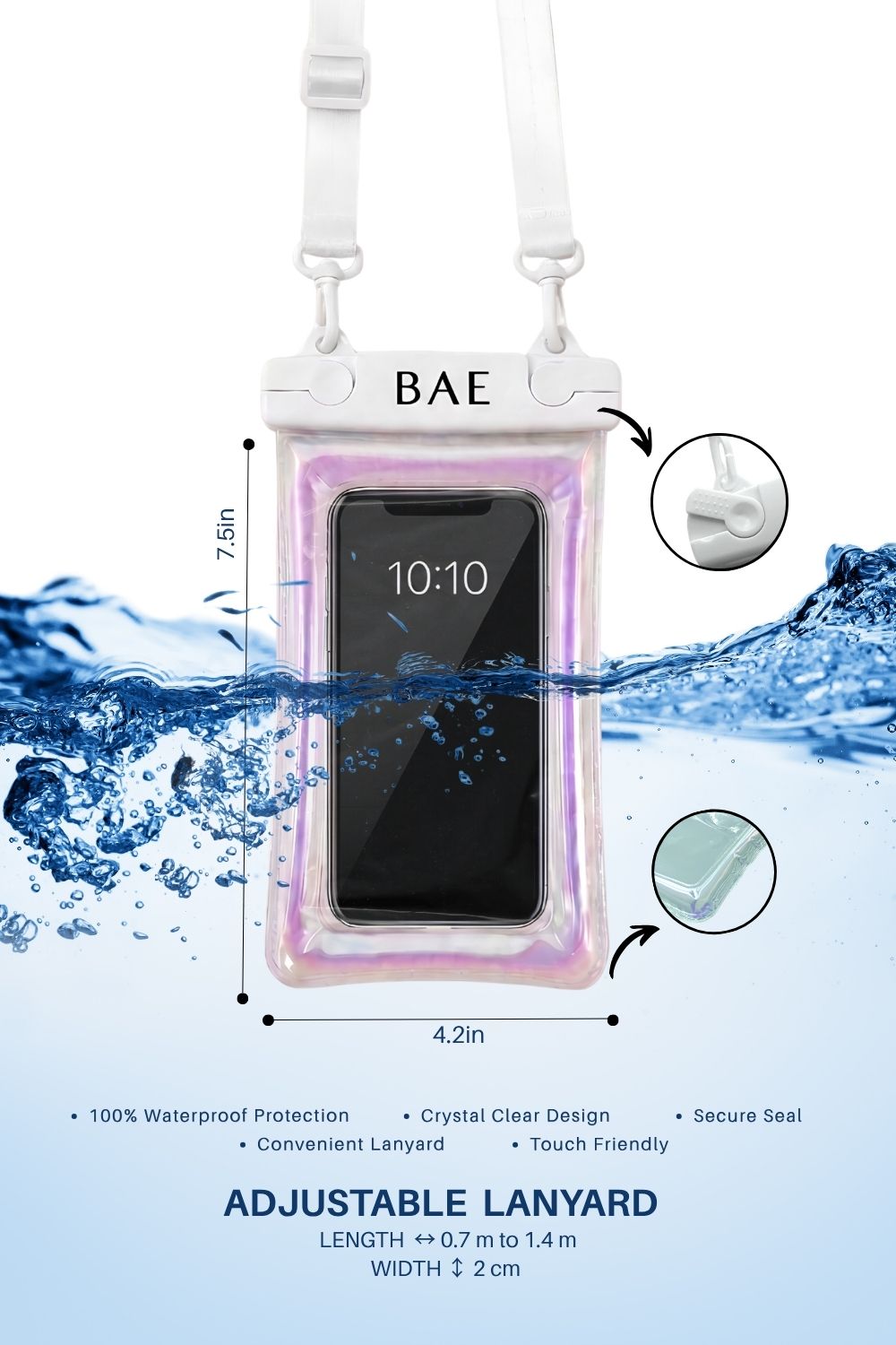 BAE Waterproof Mobile Pouch with Adjustable Lanyard